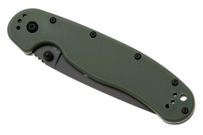 Afbeelding voor Ontario RAT-1 8847OD Black Serrated, OD Green, zakmes