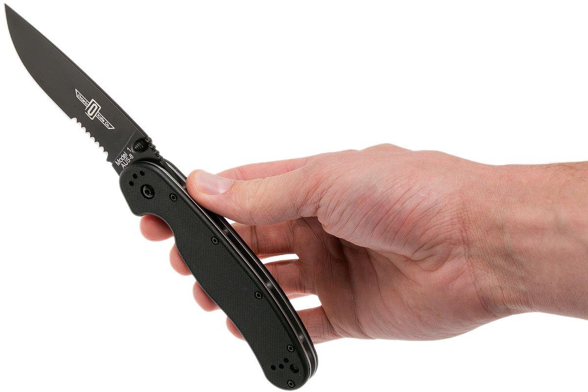 Ontario RAT-1 BS serrated edge black, 8847 | Advantageously