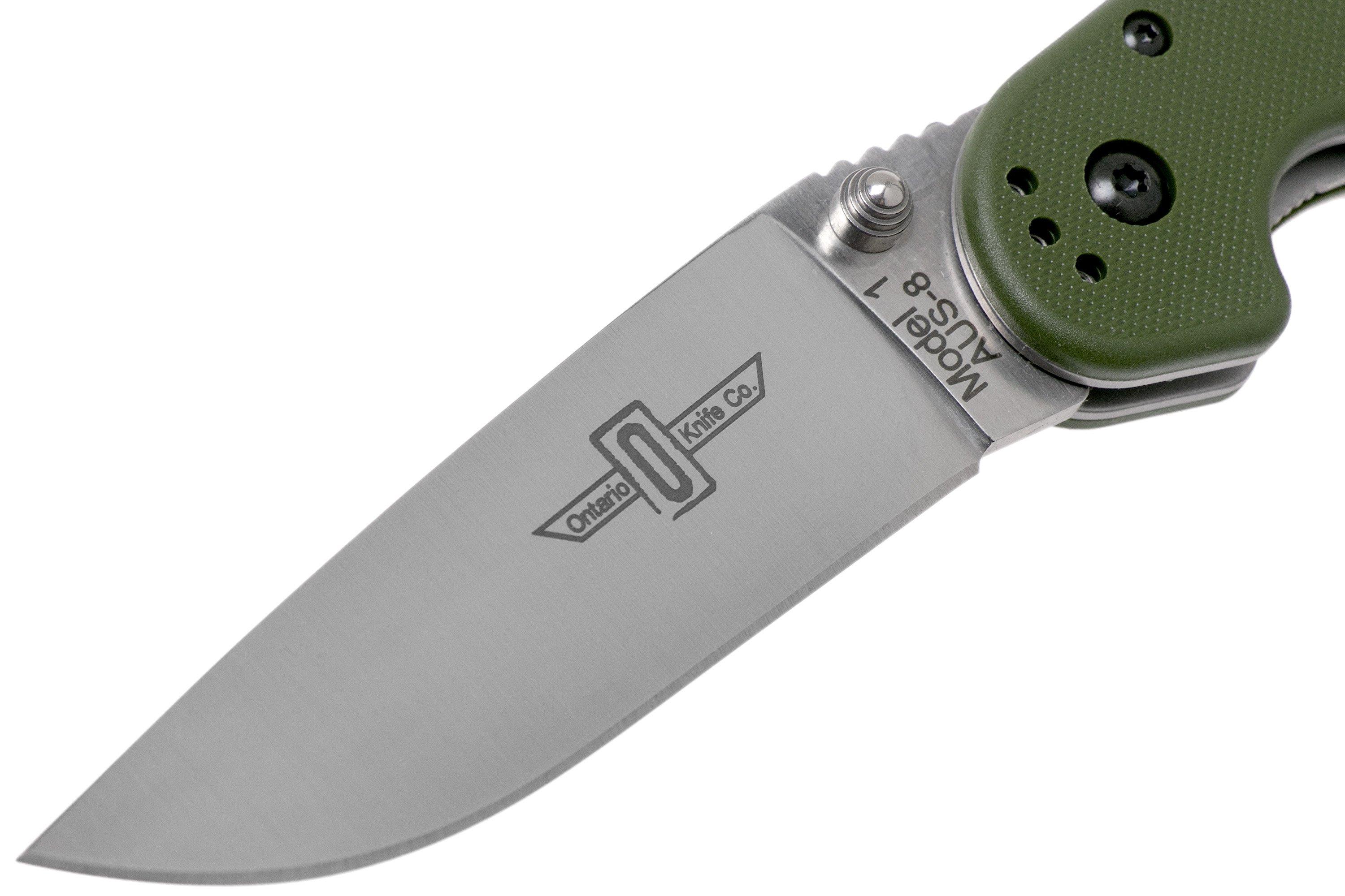Ontario RAT1 SP 8848FGTC Forest Green, Plain Edge pocket knife