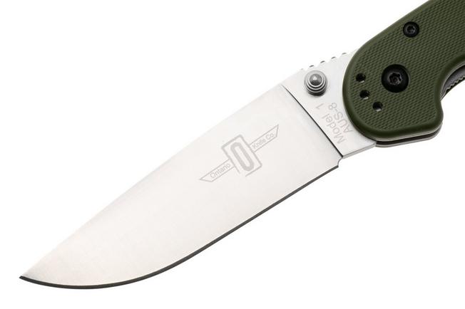 Afbeelding voor Ontario RAT-1 8848FG Satin AUS8, Foliage Green, zakmes