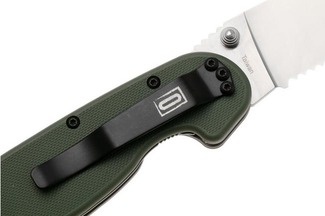 Afbeelding voor Ontario RAT-1 8849OD Satin Serrated AUS8, OD Green, zakmes