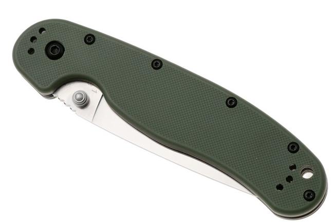 Afbeelding voor Ontario RAT-1 8849OD Satin Serrated AUS8, OD Green, zakmes