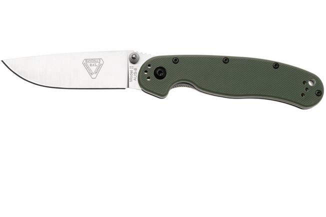 Afbeelding voor Ontario RAT-2 8860OD Satin AUS8, OD Green FRN, zakmes