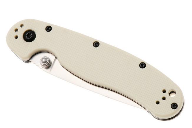 Afbeelding voor Ontario RAT-2 8861BE Satin AUS8, Ivory FRN, zakmes