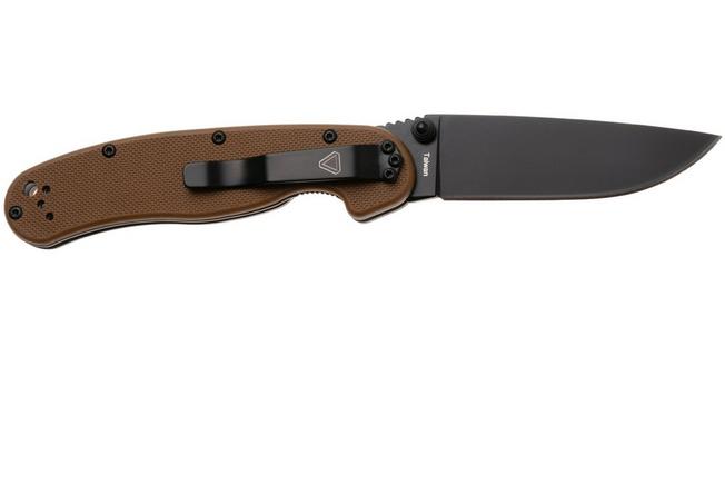 Afbeelding voor Ontario RAT-2 8861CB Black AUS8, Coyote Brown FRN, zakmes