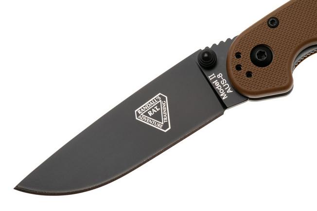Afbeelding voor Ontario RAT-2 8861CB Black AUS8, Coyote Brown FRN, zakmes