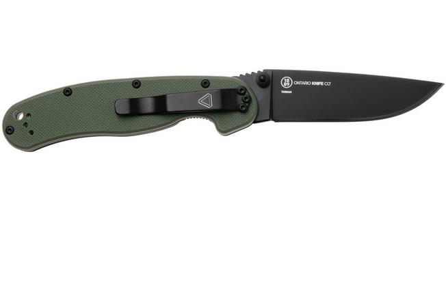 Afbeelding voor Ontario RAT-2 8861OD Black AUS8, OD Green FRN, zakmes
