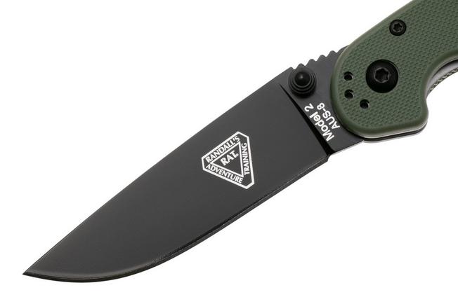 Afbeelding voor Ontario RAT-2 8861OD Black AUS8, OD Green FRN, zakmes