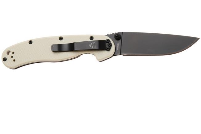 Afbeelding voor Ontario RAT-2 8862BE Black AUS8, Bone FRN, zakmes