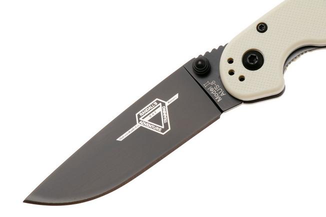 Afbeelding voor Ontario RAT-2 8862BE Black AUS8, Bone FRN, zakmes