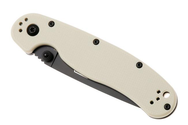 Afbeelding voor Ontario RAT-2 8862BE Black AUS8, Bone FRN, zakmes