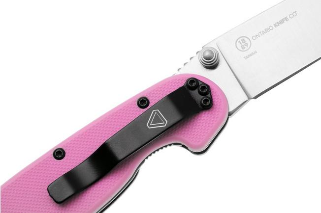 Afbeelding voor Ontario RAT-2 8862 Satin AUS8, Pink FRN, zakmes