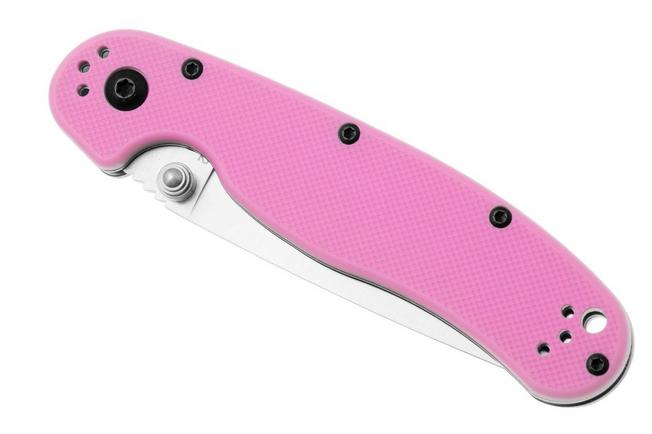 Afbeelding voor Ontario RAT-2 8862 Satin AUS8, Pink FRN, zakmes