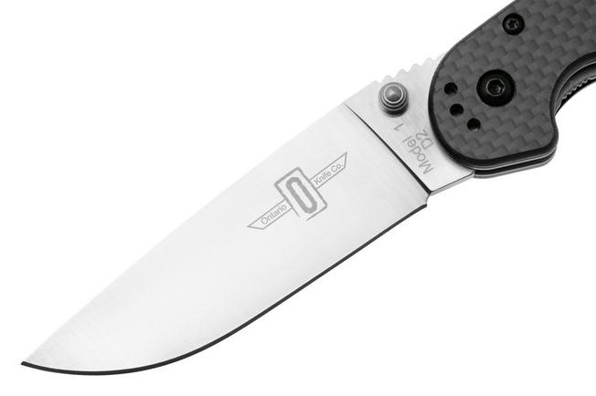 Afbeelding voor Ontario RAT-1 8867CF Satin D2, Carbon Fiber, zakmes