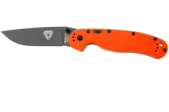 Afbeelding voor Ontario RAT-1A 8871OR Assisted, Black AUS8, Orange, zakmes