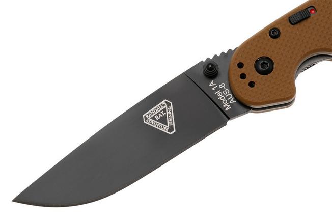 Afbeelding voor Ontario RAT-1A 8871TN Assisted, Black AUS8, Tan, zakmes