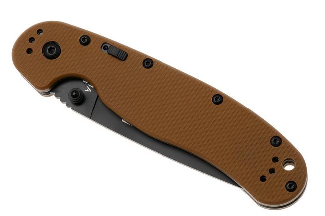 Afbeelding voor Ontario RAT-1A 8871TN Assisted, Black AUS8, Tan, zakmes