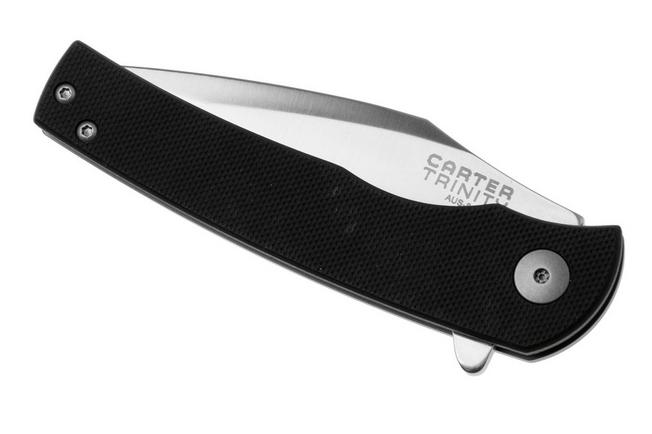 Afbeelding voor Ontario Carter Trinity 8877 Satin AUS-8, Black G10, Titanium, zakmes