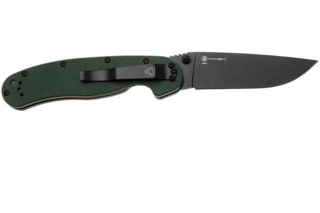 Afbeelding voor Ontario RAT-1 8991 Black S35VN, Forest Green G10, zakmes