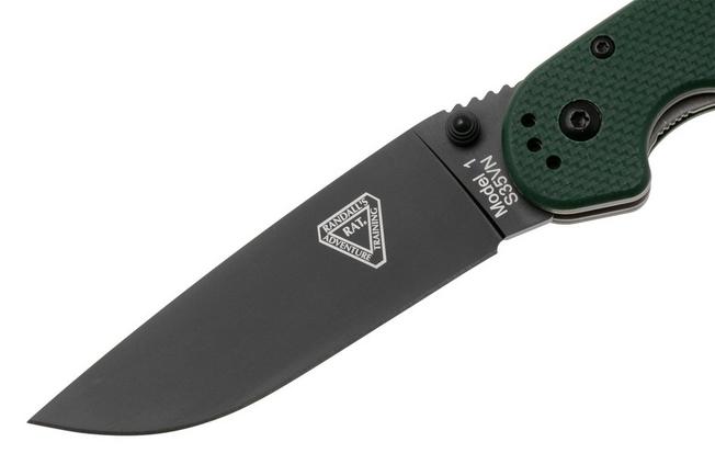Afbeelding voor Ontario RAT-1 8991 Black S35VN, Forest Green G10, zakmes