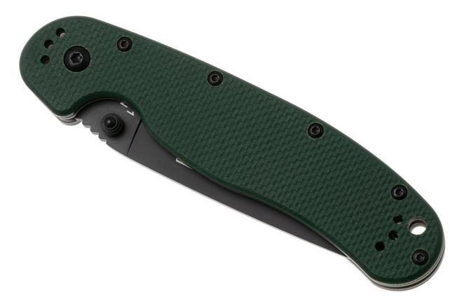 Afbeelding voor Ontario RAT-1 8991 Black S35VN, Forest Green G10, zakmes