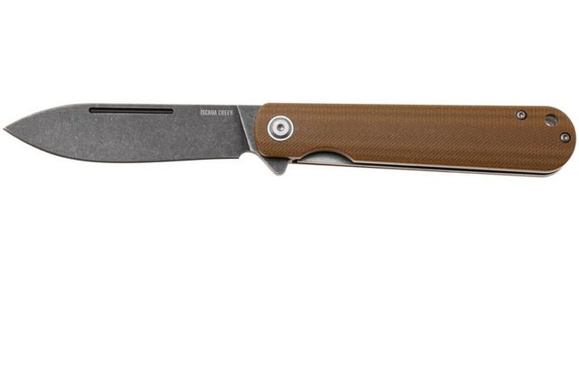 Afbeelding voor Ontario Ischua Creek 9001 Blackwashed D2 , Brown G10, zakmes