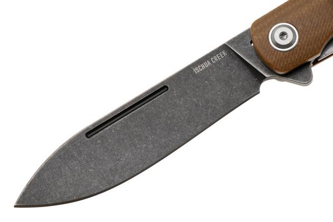 Afbeelding voor Ontario Ischua Creek 9001 Blackwashed D2 , Brown G10, zakmes