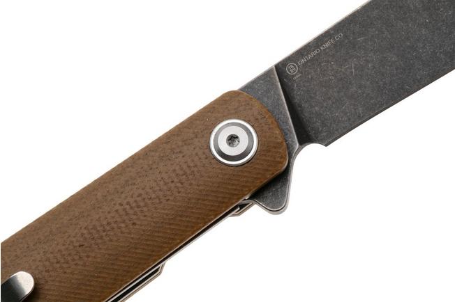 Afbeelding voor Ontario Ischua Creek 9001 Blackwashed D2 , Brown G10, zakmes