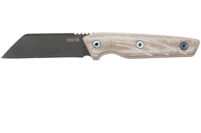 Afbeelding voor Ontario Besra Fixed 9002 Black 1075, Tan Micarta, vaststaand mes
