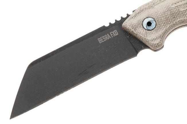 Afbeelding voor Ontario Besra Fixed 9002 Black 1075, Tan Micarta, vaststaand mes