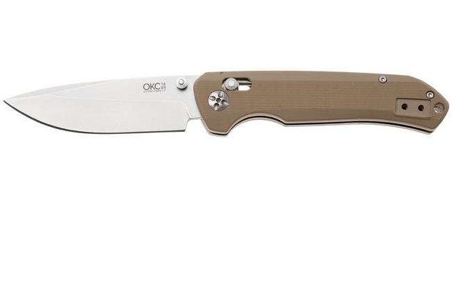 Afbeelding voor Ontario Corporal 9006 Stonewashed 420, Tan G10, Crossbar Lock, zakmes