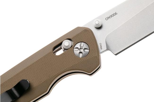 Afbeelding voor Ontario Corporal 9006 Stonewashed 420, Tan G10, Crossbar Lock, zakmes