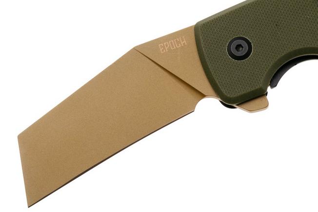Afbeelding voor Ontario Epoch 9500 Tan D2, OD Green G10, Black Frame, zakmes