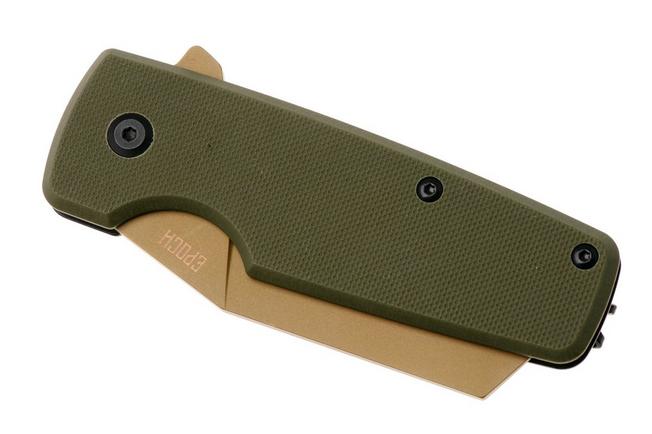 Afbeelding voor Ontario Epoch 9500 Tan D2, OD Green G10, Black Frame, zakmes