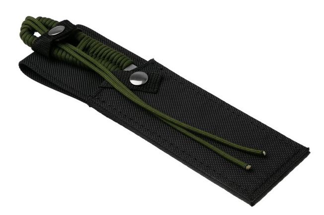 Afbeelding voor Ontario Hunt Plus Camp Knife 9717OD Satin 420HC, OD Green Paracord, outdoor koksmes