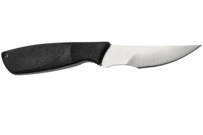 Afbeelding voor Ontario Hunt Plus Caper 9718SEC Satin 420HC, Black Rubber, vaststaand capingmes
