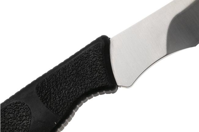 Afbeelding voor Ontario Hunt Plus Caper 9718SEC Satin 420HC, Black Rubber, vaststaand capingmes