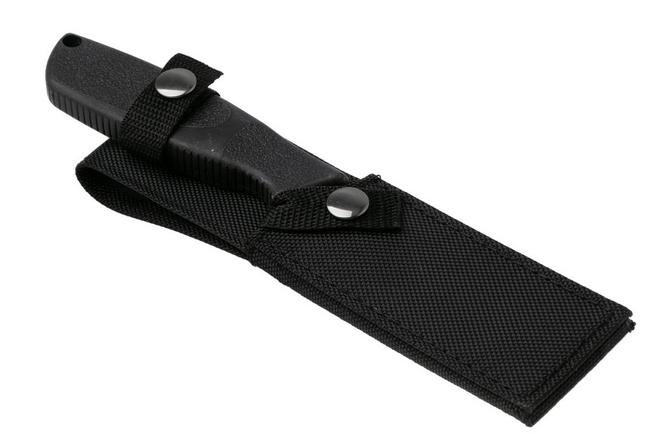 Afbeelding voor Ontario Hunt Plus Caper 9718SEC Satin 420HC, Black Rubber, vaststaand capingmes