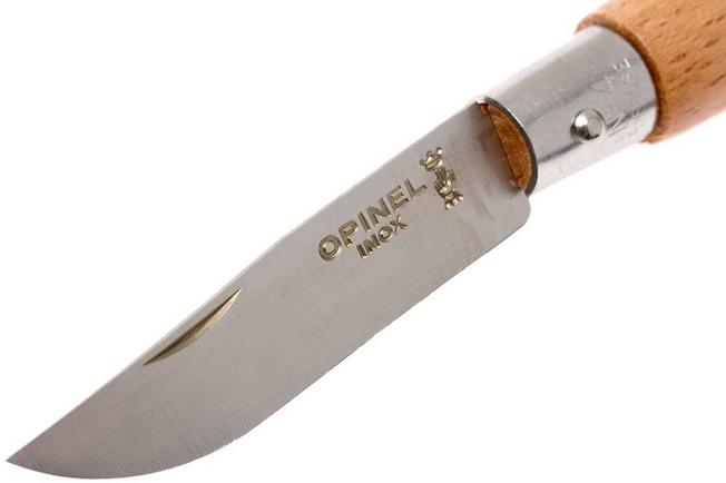Opinel coltello da tasca No. 4 Classic, acciaio inox, con