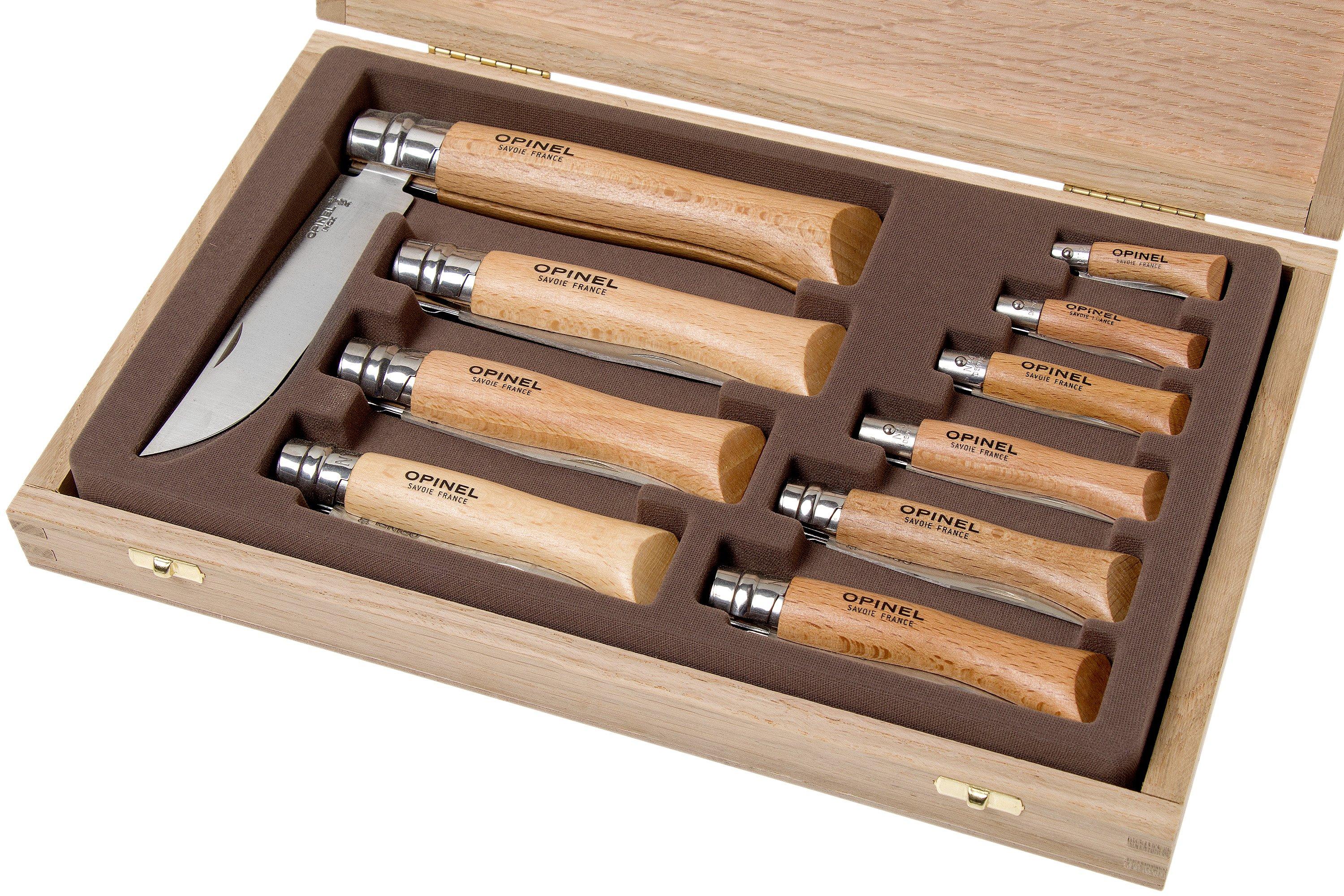 Opinel set pocket knives 10piece, stainless steel Advantageously