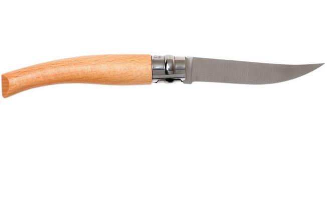 Opinel pocket knife No. 8 Slim Line, stainless steel, beech