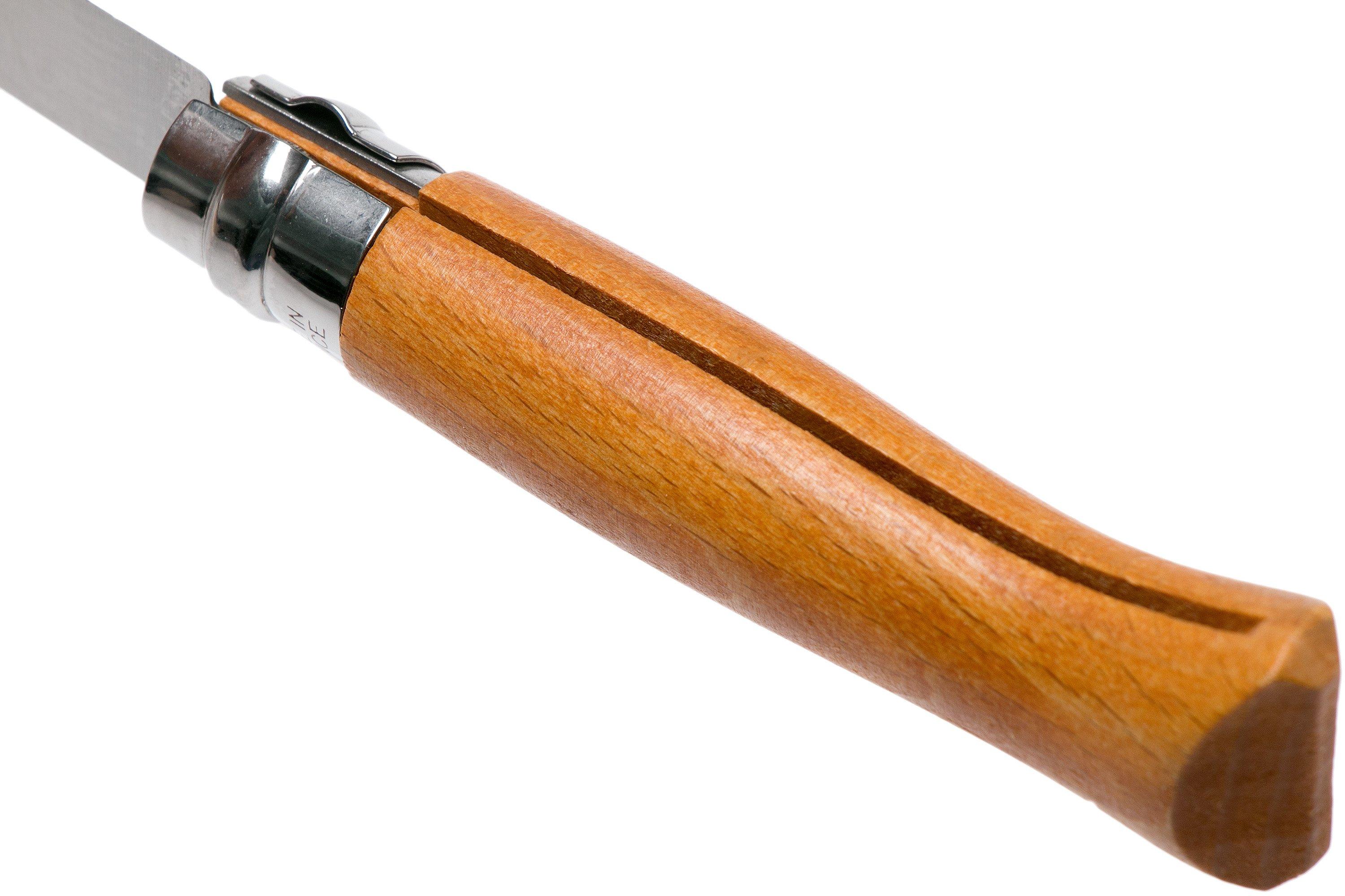 Opinel pocket knife No. 8 Luxury Range with leather sheath, carbon steel Advantageously