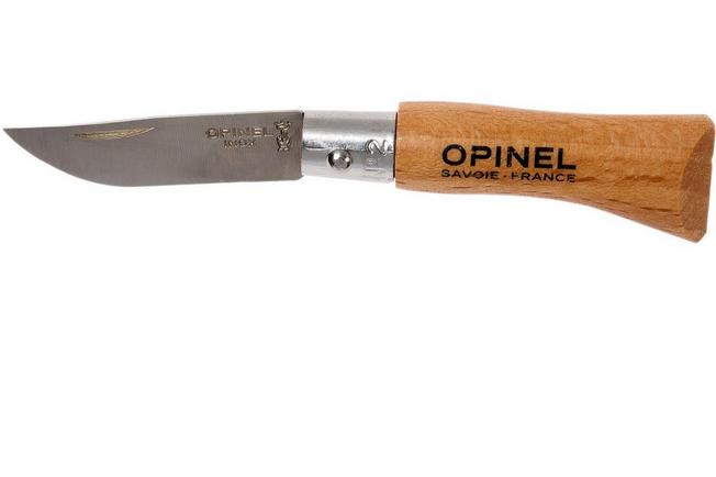 Opinel N° 12 - Cuchillo tradicional con hoja de acero inoxidable y virola  giratoria - Les Opinel - Inuka