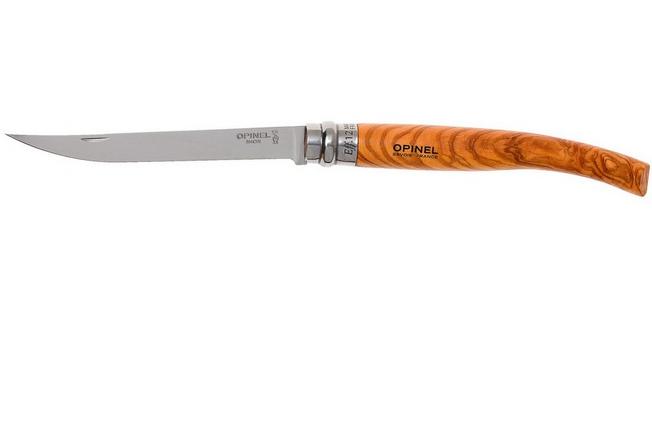 Opinel pocket knife No. 12 Slim Line, stainless steel, olive wood