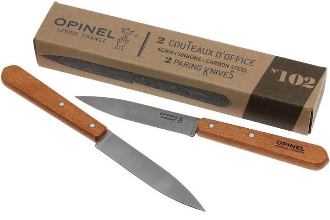 Opinel set de 2 Couteaux d'office N°102, acier carbone