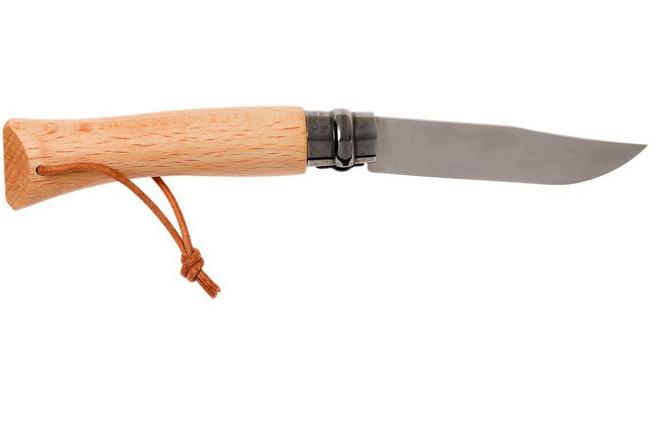 Opinel Pocket Knife No. 7 Stainless With Leather Cord Meesterslijpers