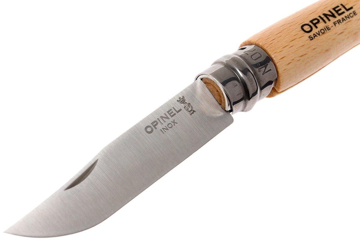 Opinel pocket knife No. 7 Classic, stainless steel, blade length 8,0 cm Advantageously