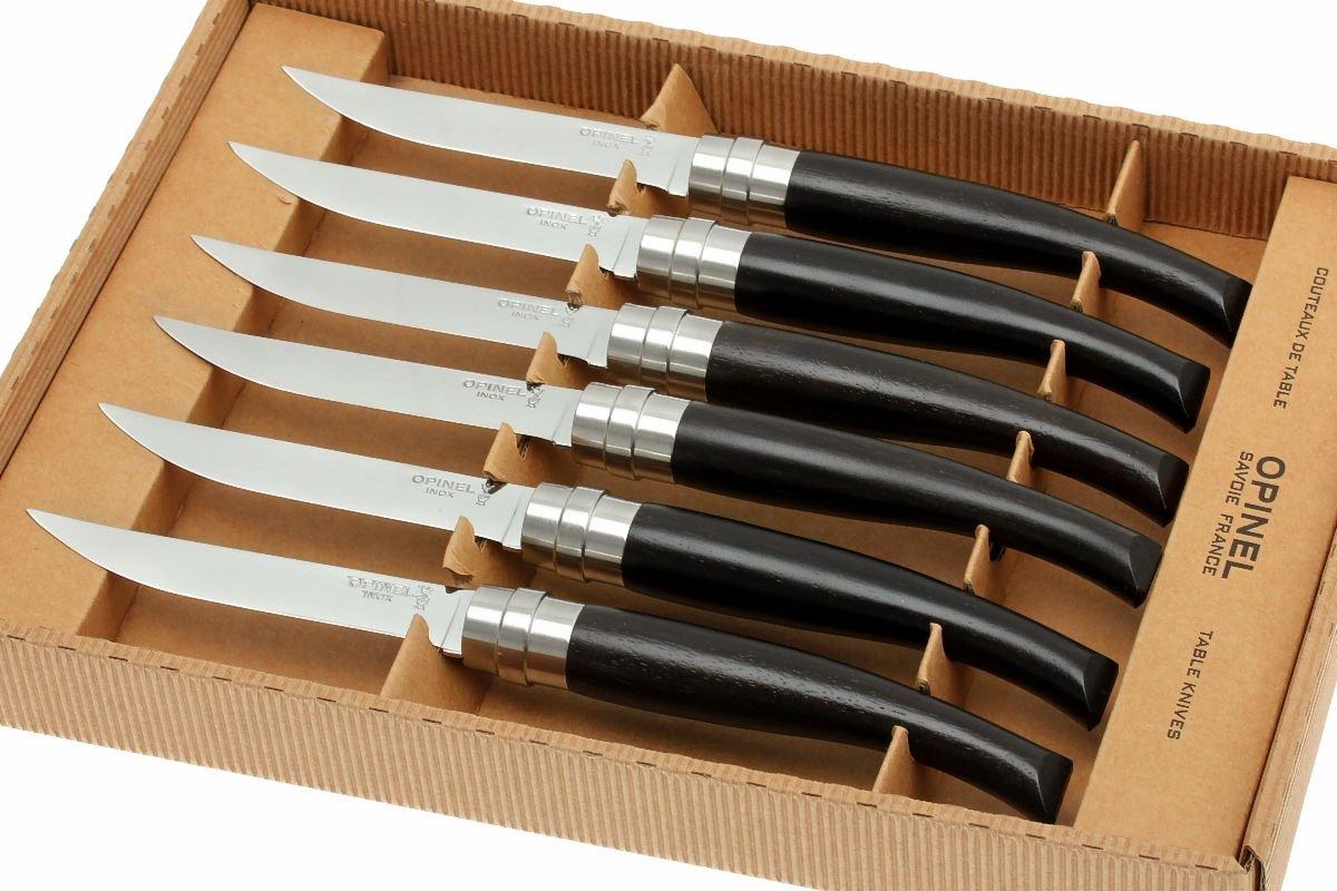 Opinel 6piece steak knife set, ebony wood Advantageously shopping at
