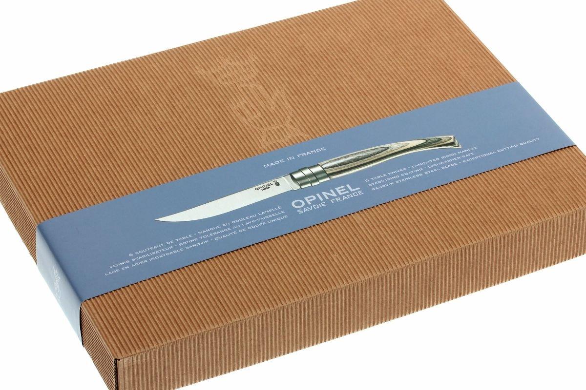 Opinel 6piece steak knife set, Birch wood Advantageously shopping at