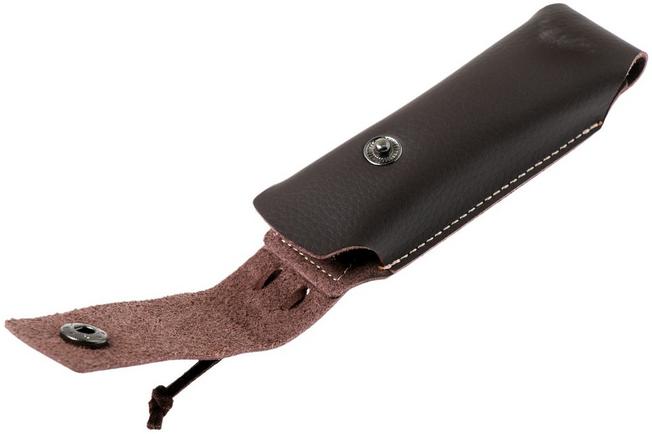 Belt Sheath for 10 Fixed-Blade Knives, Brown Leather 14 Overall